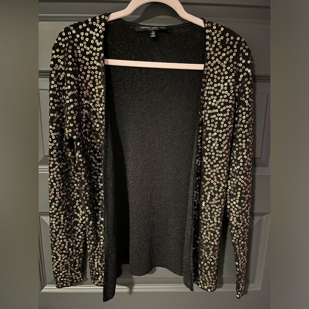 Carmen Marc Valvo Collection Sequin Sweater